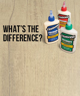 The primary differences between Titebond Original, Titebond II Premium and Titebond III Ultimate.